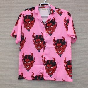 pink and red devil shirt